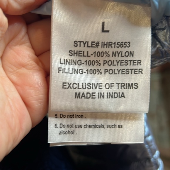 New Light Blue/silver shimmer Cropped Puffer - Picture 15 of 16